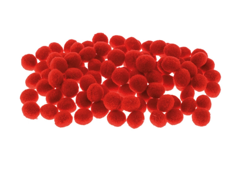 Pompony czerwone 10mm (100szt) POM20 Brewis